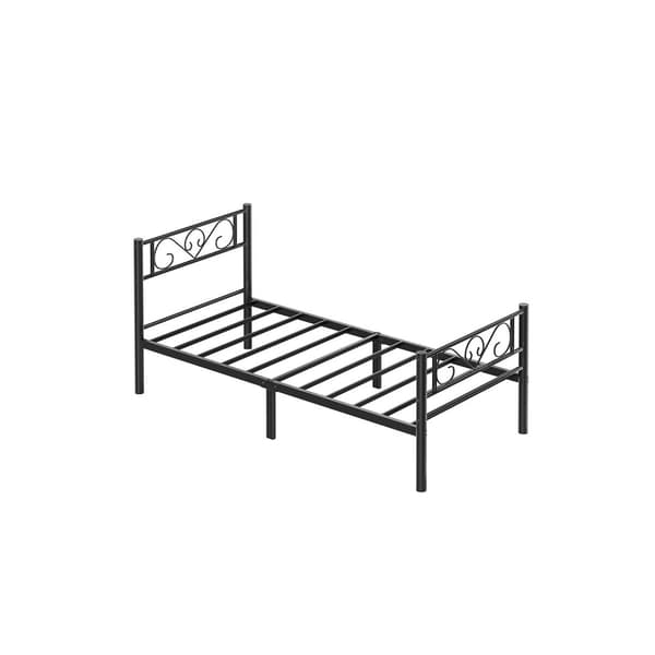 Rootz sort metal sengestel - pulverlakeret seng - robust konstruktion - 198 cm x 91,8 cm x 86,4 cm - 220 kg statisk belastningskapacitet