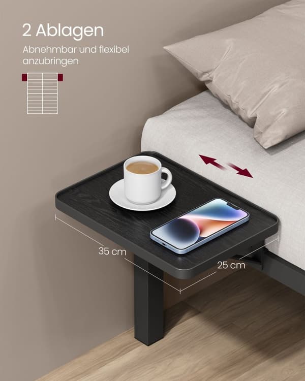 Rootz Classic Black Metal Sengeramme - Pulverlakeret Platform Seng - Heavy Duty - 190 cm x 140 cm x 41,3 cm