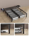 Miniatyrbillede 5 af 8: Rootz Classic Black Metal Sengeramme - Pulverlakeret Platform Seng - Heavy Duty - 190 cm x 140 cm x 41,3 cm