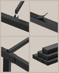 Miniatyrbillede 7 af 8: Rootz Classic Black Metal Sengeramme - Pulverlakeret Platform Seng - Heavy Duty - 190 cm x 140 cm x 41,3 cm