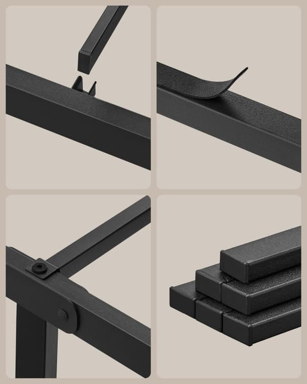 Rootz Classic Black Metal Sengeramme - Pulverlakeret Platform Seng - Heavy Duty - 190 cm x 140 cm x 41,3 cm