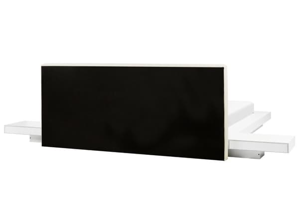 Seng Hvid Træ 160 x 200 cm Moderne Dobbeltseng med Sengegavl To Mands Lav Sengeramme LED Futon Minimalistisk Design Træseng Japansk