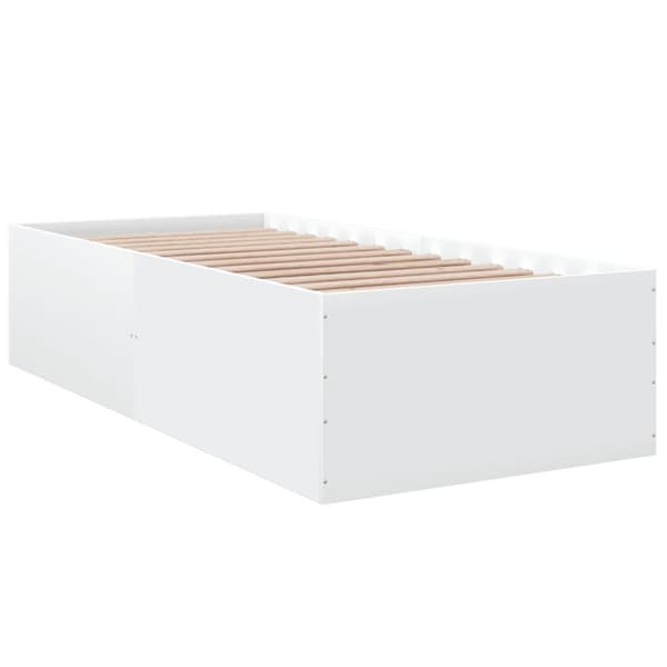Sängram vit 90x200 cm konstruerat trä