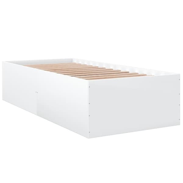 Sängram vit 90x200 cm konstruerat trä