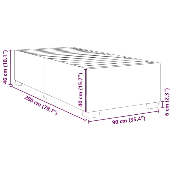 Sängram utan madrass mörkbrun 90x200 cm tyg