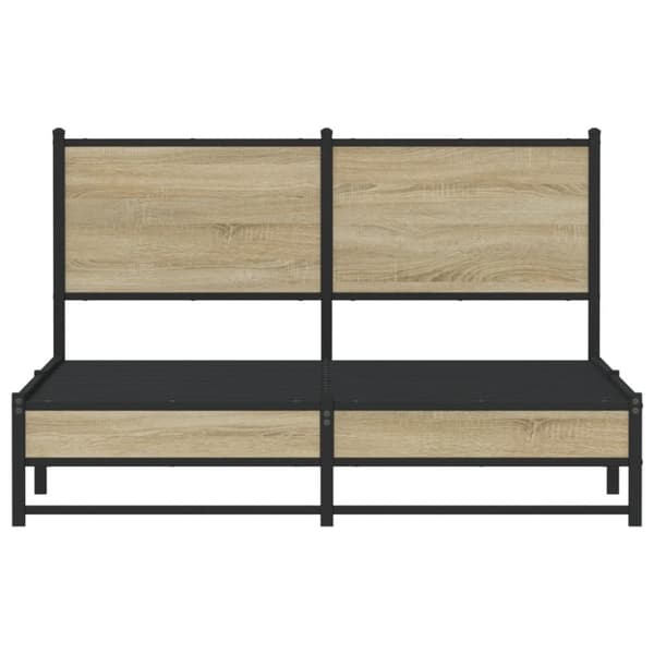 Sängram utan madrass metall sonoma-ek 150x200 cm