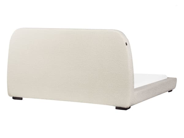 Spaltede Sengeramme Krem Polyester Boucle Stoff Polstret 160 x 200 cm Klassisk Tradisjonell Design