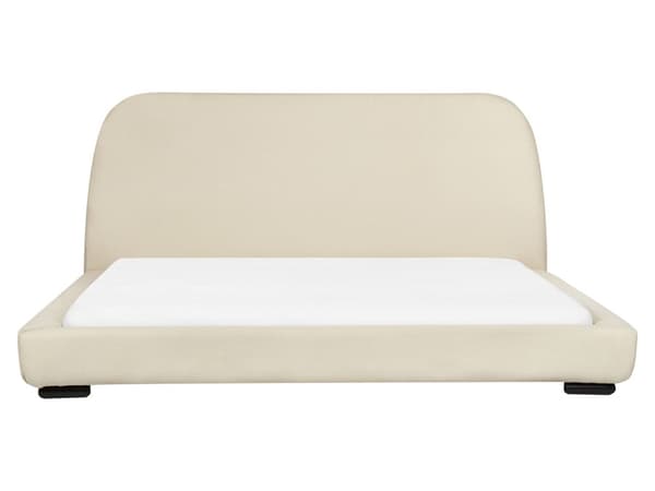 Sengeramme med Lameller Krem Polyester Stoff Polstret 180 x 200 cm Klassisk Tradisjonell Design