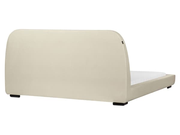 Sengeramme med Lameller Krem Polyester Stoff Polstret 180 x 200 cm Klassisk Tradisjonell Design
