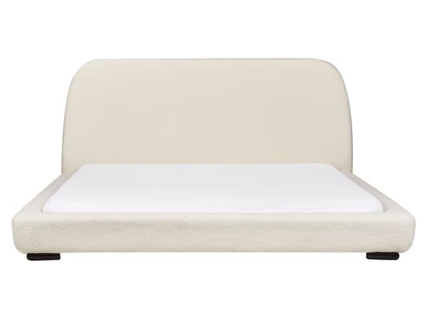 Spaltede Sengeramme Krem Polyester Boucle Stoff Polstret 180 x 200 cm Klassisk Tradisjonell Design