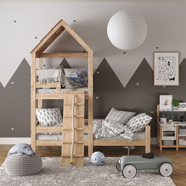 Barnsäng Teddy, 100x101cm, Grå, Vitalispa