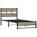 Miniatyrbilde 4 av 10: vidaXL Sengeramme i metall uten madrass sonoma eik 100x200 cm