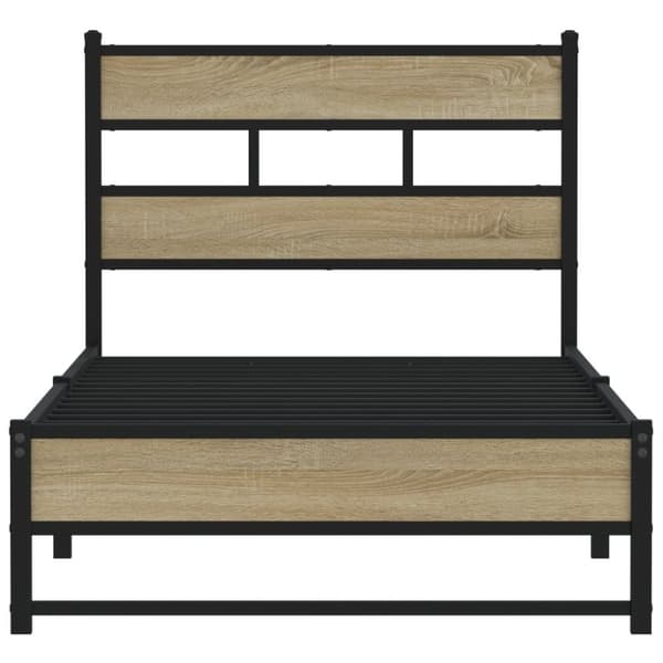vidaXL Sengeramme i metall uten madrass sonoma eik 100x200 cm