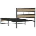 Miniatyrbilde 7 av 10: vidaXL Sengeramme i metall uten madrass sonoma eik 100x200 cm