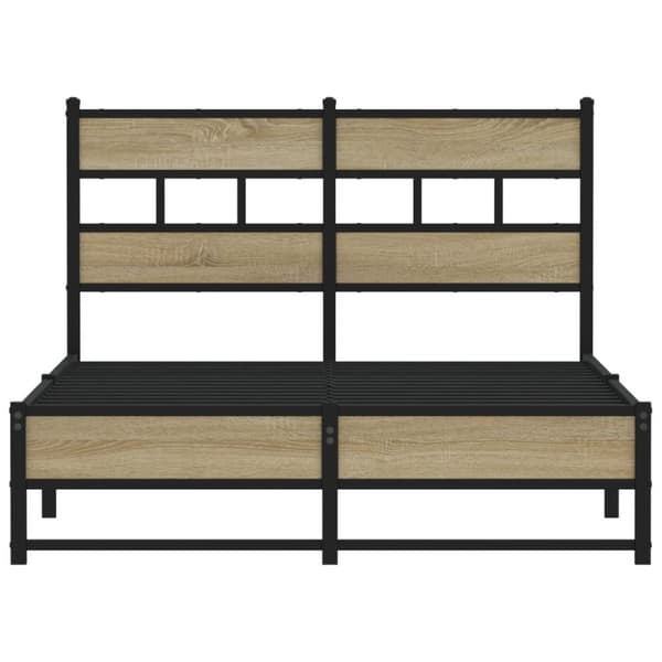 vidaXL Sengeramme i metall uten madrass sonoma eik 120x200 cm