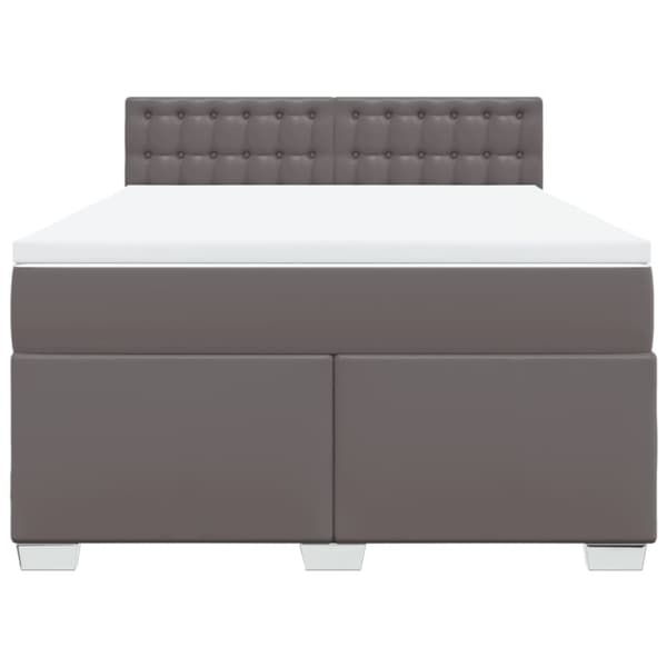 vidaXL kontinentalseng med madras 140x190 cm kunstlæder grå