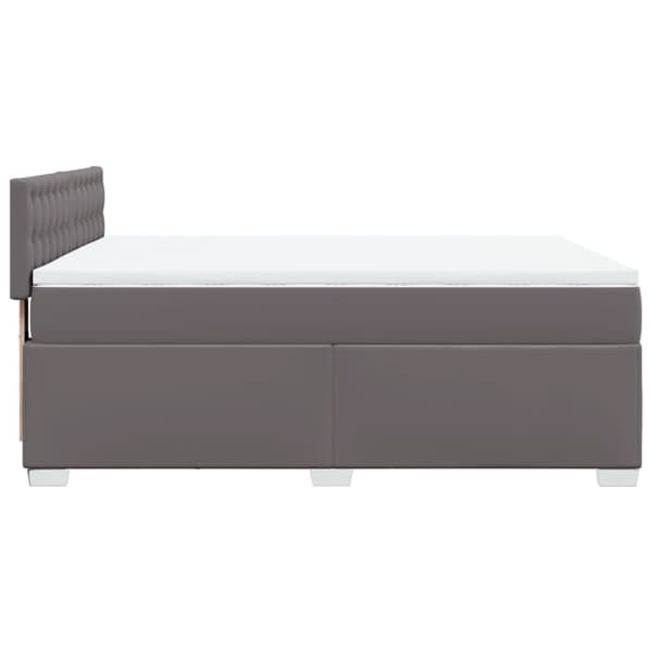 vidaXL kontinentalseng med madras 140x190 cm kunstlæder grå