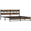 Miniatyrbilde 4 av 10: vidaXL Sengeramme i metall uten madrass røkt eik 180x200 cm