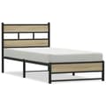Miniatyrbilde 3 av 10: vidaXL Sengeramme i metall uten madrass sonoma eik 90x200 cm