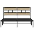 Miniatyrbilde 5 av 10: vidaXL Sengeramme i metall uten madrass sonoma eik 135x190 cm