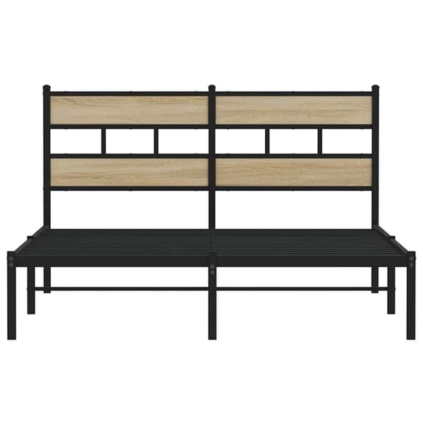 vidaXL Sengeramme i metall uten madrass sonoma eik 135x190 cm