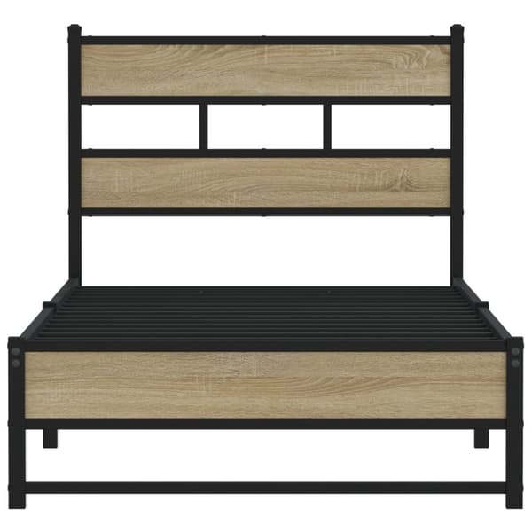 vidaXL sengeramme uden madras 90x190 cm metal sonoma-eg
