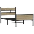 Miniatyrbilde 4 av 10: vidaXL Sengeramme uten madrass sonoma eik 107x200 cm konstruert tre