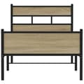 Miniatyrbilde 5 av 10: vidaXL Sengeramme uten madrass sonoma eik 107x200 cm konstruert tre