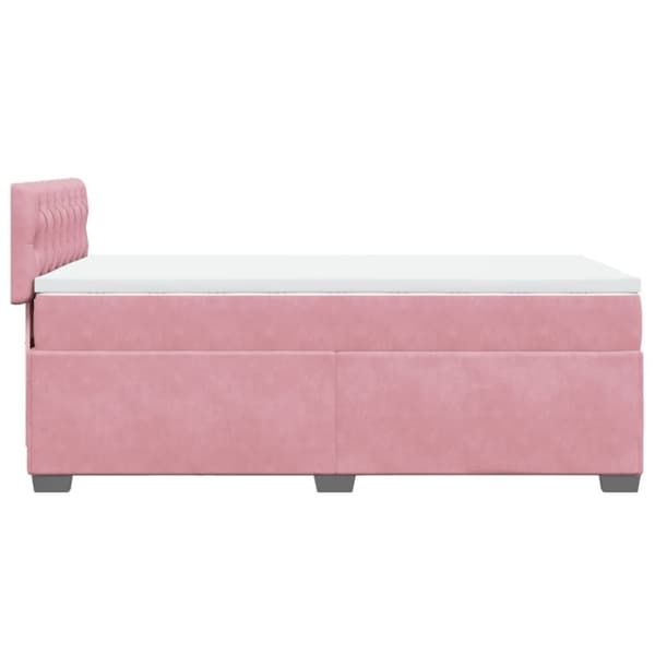vidaXL Seng med madrass boksfjær rosa 80x200 cm fløyel
