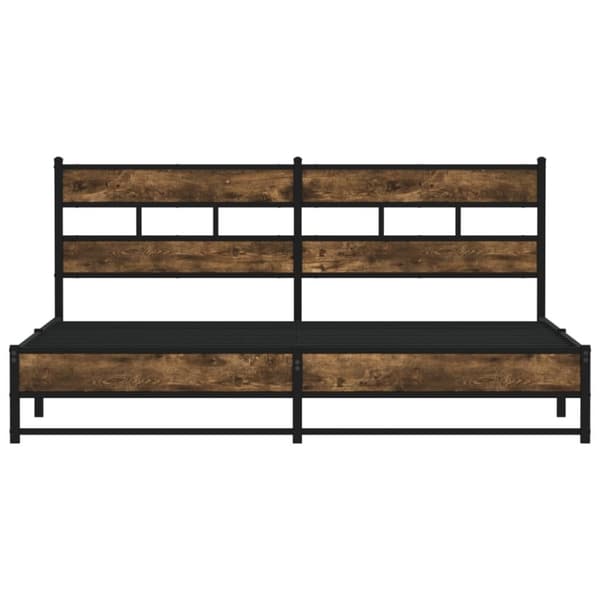 vidaXL sengeramme uden madras 183x213 cm metal røget egetræsfarve