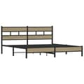 Miniatyrbilde 4 av 10: vidaXL Sengeramme i metall uten madrass sonoma eik 200x200 cm