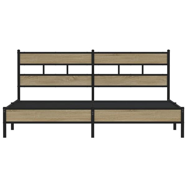 vidaXL Sengeramme i metall uten madrass sonoma eik 200x200 cm
