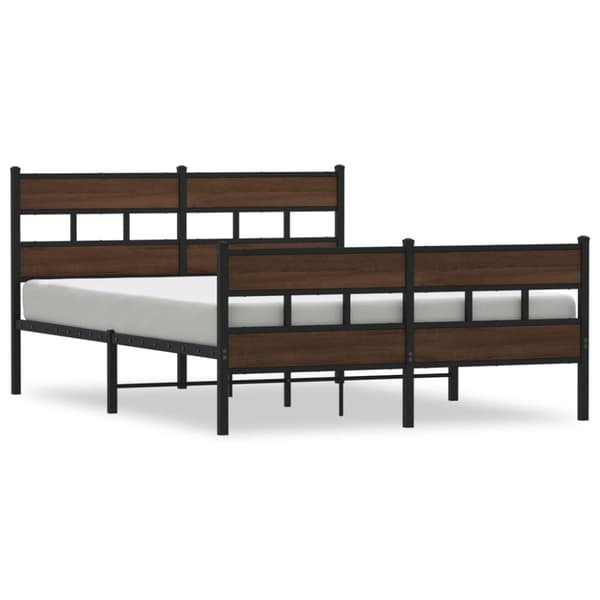 vidaXL sengeramme m. sengegavl + fodgærde 140x190 cm uden madras