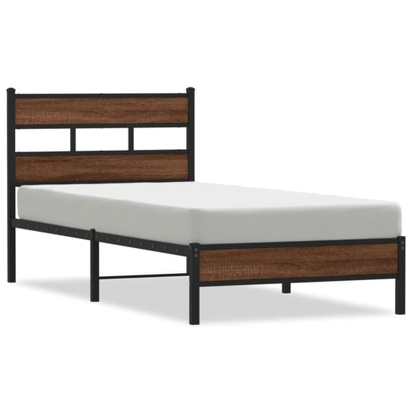 vidaXL Sengeramme uten madrass brun eik 107x200 cm konstruert tre