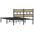 Miniatyrbilde 7 av 10: vidaXL Sengeramme i metall uten madrass sonoma eik 120x190 cm