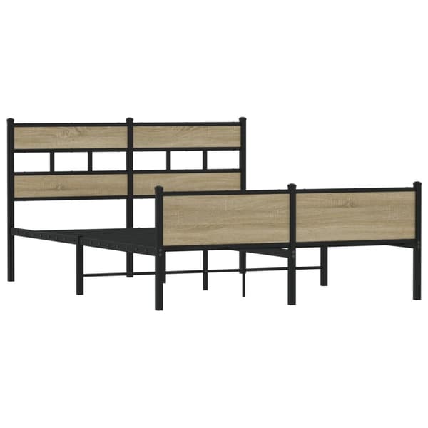 vidaXL Sängynrunko ilman patjaa Sonoma-tammi 140x190 cm tekninen puu