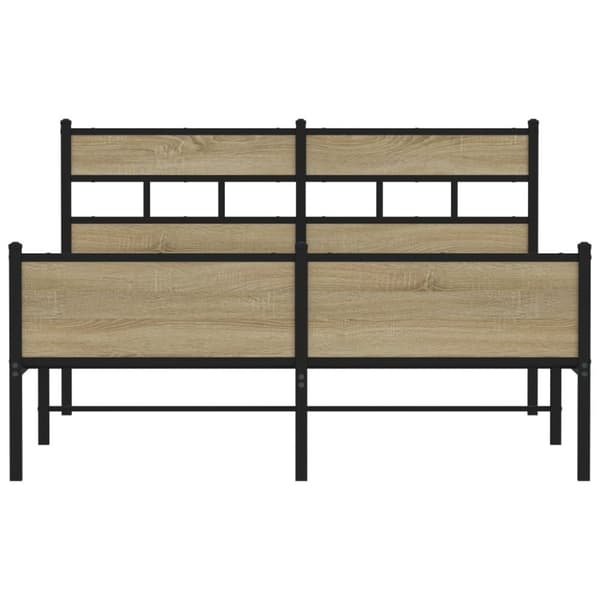 vidaXL Sängynrunko ilman patjaa Sonoma-tammi 140x190 cm tekninen puu