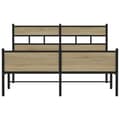 Pikkukuva 5 / 10: vidaXL Sängynrunko ilman patjaa Sonoma-tammi 140x190 cm tekninen puu