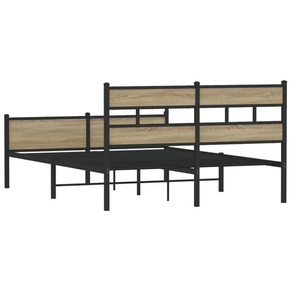 vidaXL Sängynrunko ilman patjaa Sonoma-tammi 140x190 cm tekninen puu