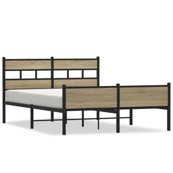 vidaXL Sängynrunko ilman patjaa Sonoma-tammi 140x190 cm tekninen puu