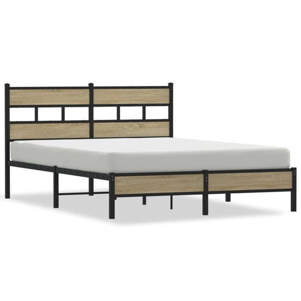 vidaXL Sängynrunko ilman patjaa Sonoma-tammi 140x190 cm tekninen puu