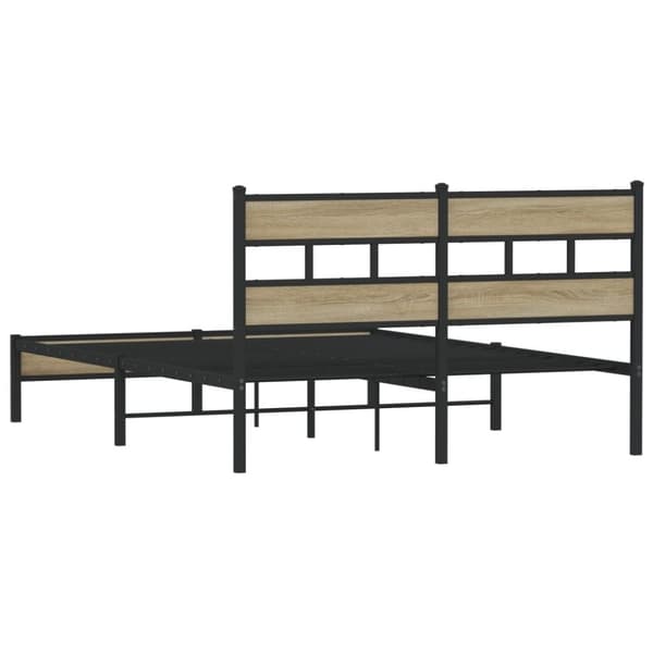 vidaXL Sängynrunko ilman patjaa Sonoma-tammi 140x190 cm tekninen puu
