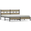 Miniatyrbilde 3 av 10: vidaXL Sengeramme i metall uten madrass sonoma eik 183x213 cm