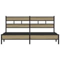 Miniatyrbilde 5 av 10: vidaXL Sengeramme i metall uten madrass sonoma eik 183x213 cm
