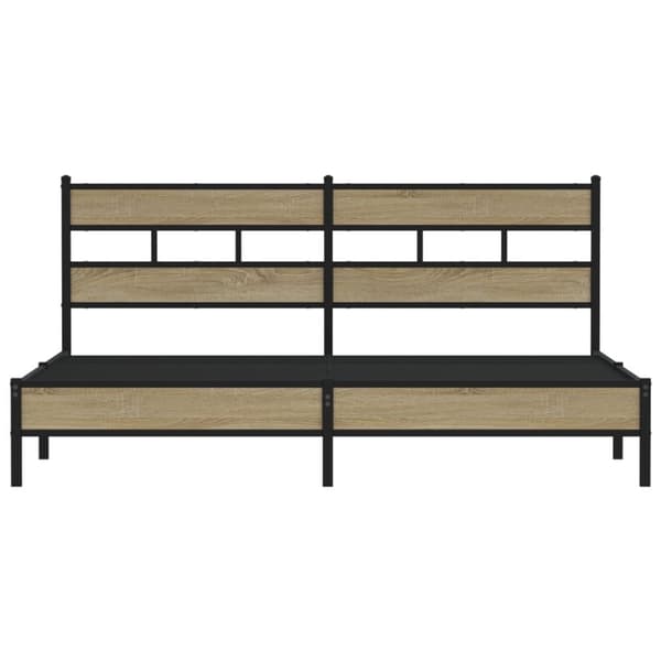 vidaXL Sengeramme i metall uten madrass sonoma eik 183x213 cm