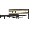 Miniatyrbilde 7 av 10: vidaXL Sengeramme i metall uten madrass sonoma eik 183x213 cm