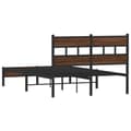 Miniatyrbilde 7 av 10: vidaXL Sengeramme uten madrass brun eik 120x200 cm konstruert tre