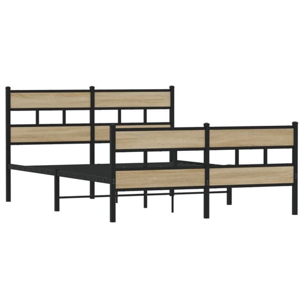 vidaXL Sengeramme i metall uten madrass sonoma eik 140x190 cm