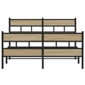 Miniatyrbilde 5 av 10: vidaXL Sengeramme i metall uten madrass sonoma eik 140x190 cm