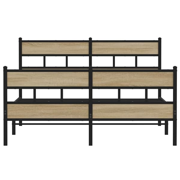 vidaXL Sengeramme i metall uten madrass sonoma eik 140x190 cm